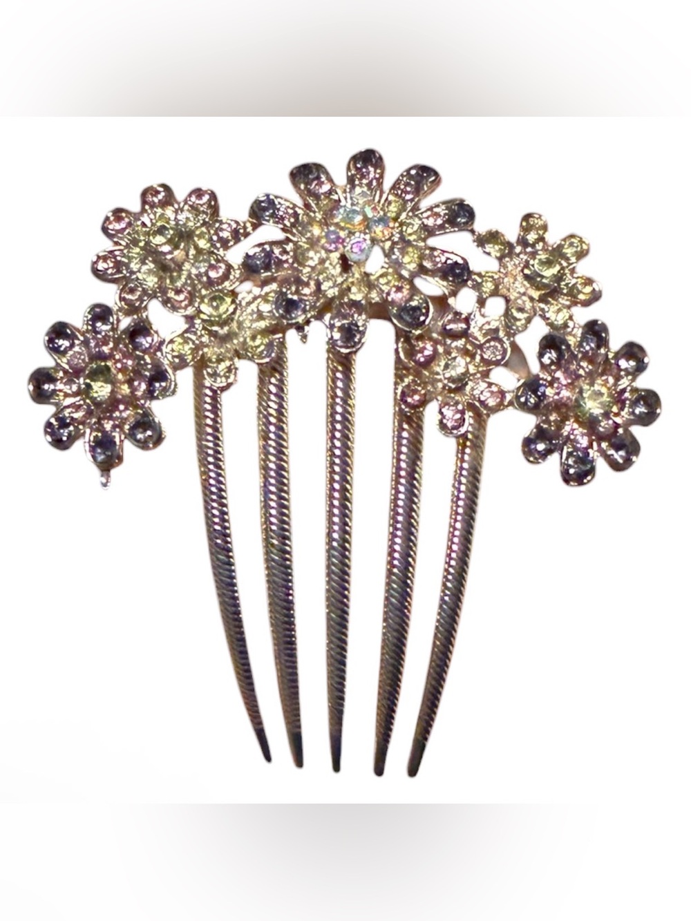 Crystal Flower Hairpin Metal Hair Clips Comb Pin nwot